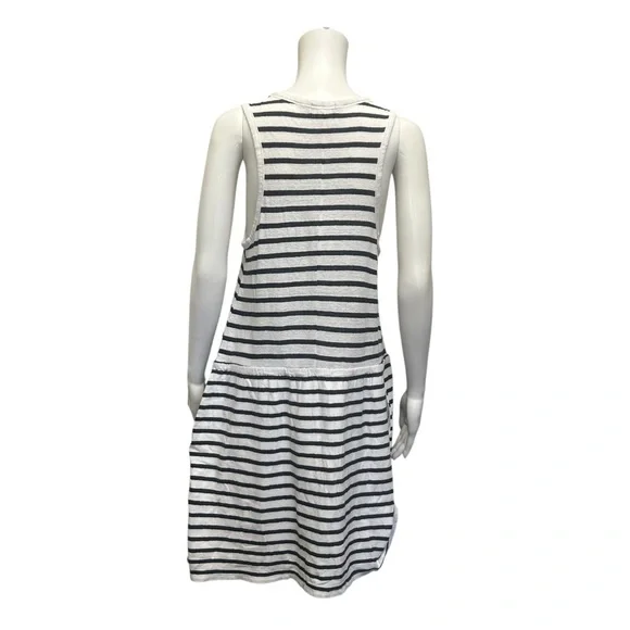 Gap Blue & White Striped Linen Blend Tank Dress with Pockets Size L - Picture 7 of 8